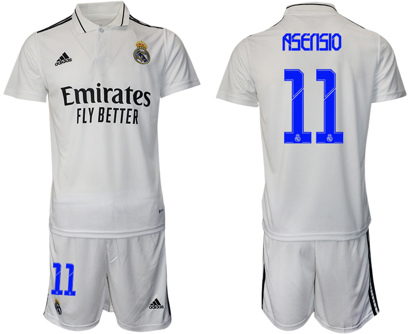 Men 2022-2023 Club Real Madrid home white #11 Adidas Soccer Jersey->real madrid jersey->Soccer Club Jersey